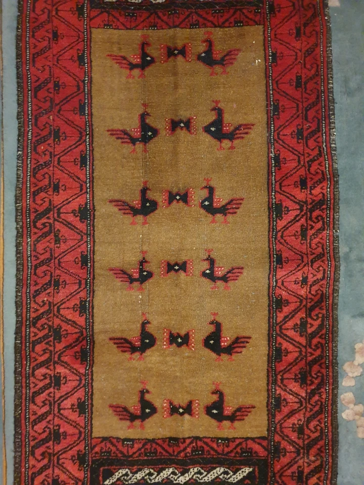 Antike Handgeknüpfter Perser Orientteppich BELUTSCH 75×139cm Traditioneller Rug  - Bild 2 von 4