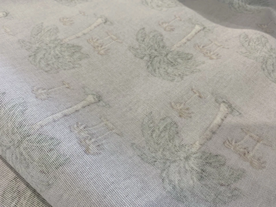 38 Yards Hawaiian Tropical Palm Tree Cotton Fabric Washed - Image 3 of 4