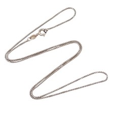 Vintage Italy Sterling Silver 925 Box Chain Necklace 18"