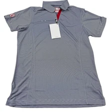 Oobe Shirt Women's L Gray Polo Chick Fil A Uniform Striped Hydrochill NWT
