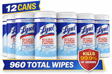 Lysol Disinfecting Wipes Crisp Linen 960 Total Wipes 12 Cans Commercial