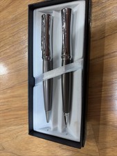 Vintage CROSS Lustrous Chrome Ballpoint Pen and Pencil Set In Case