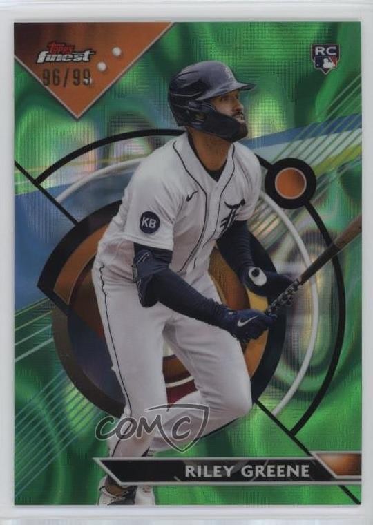 2023 Topps Finest Green Lava Refractor 96/99 Riley Greene #10 Rookie RC 1i3i