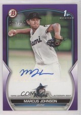2023 Bowman Paper Prospect Purple Border 196/250 Marcus Johnson #PPA-MJ Auto 2rz