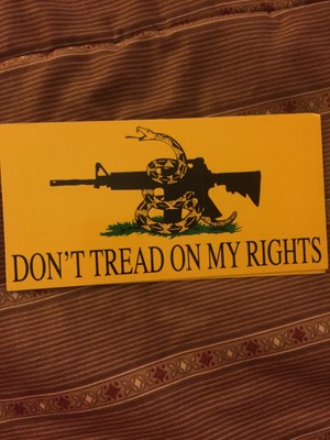 DON'T TREAD ON MY RIGHTS  Anti-Obama Pro Gun Bumper Sticker  WB