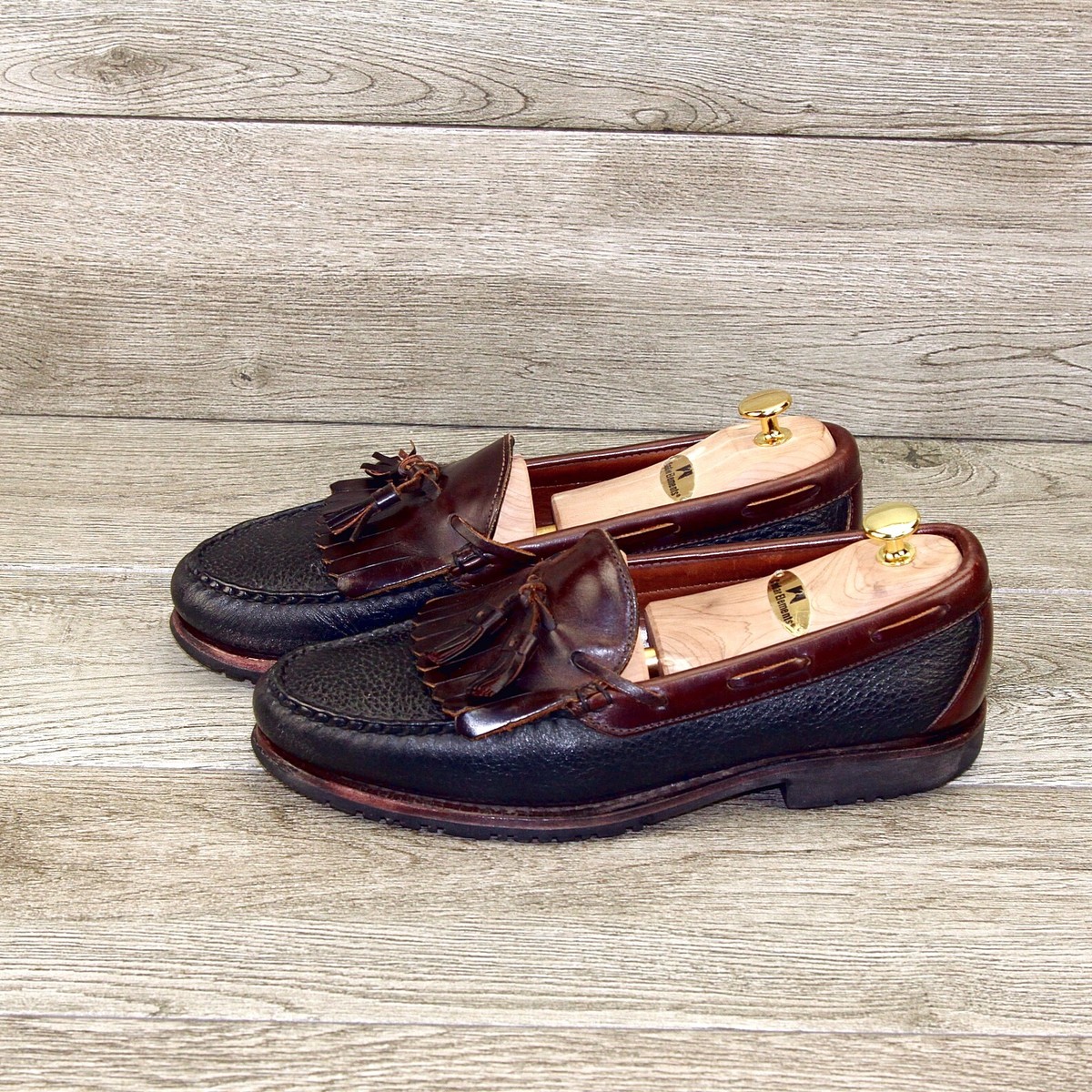 Allen Edmonds NASHUA 10 D Black/Brown * new Cedar Shoe Trees  display picture 3