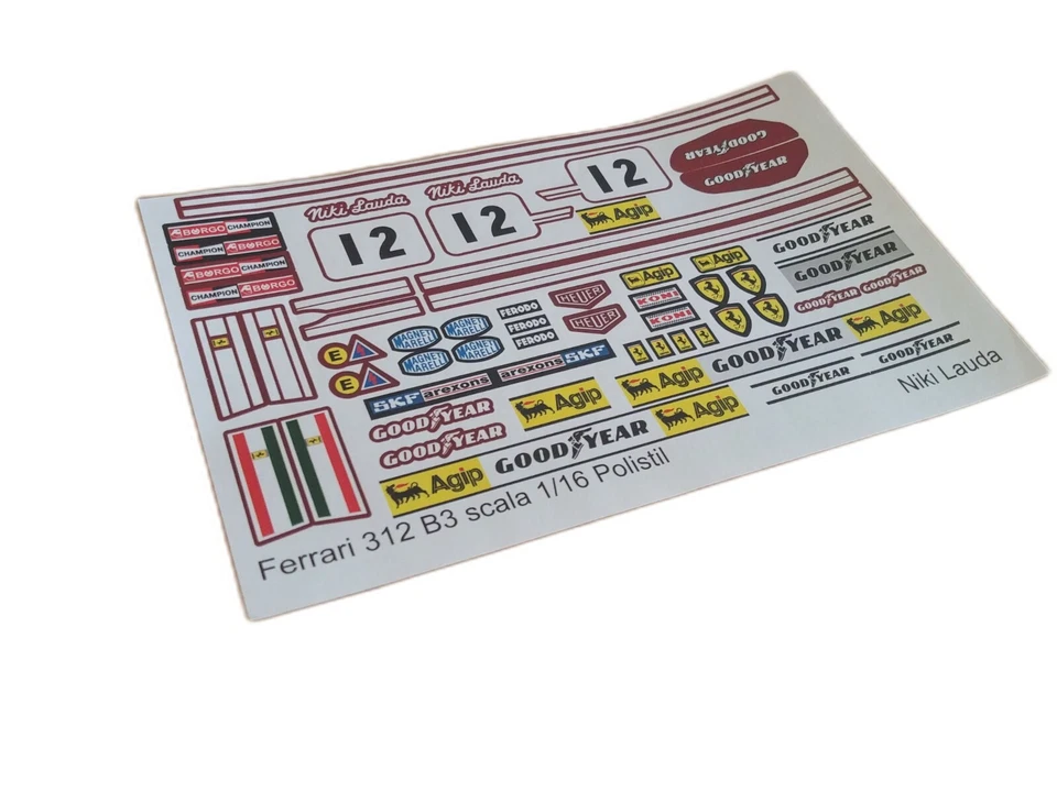Kit Adesivi - NO DECALS - Ferrari 312 B3 N. Lauda Polistil scala 1/16 - NO 1/18 - Immagine 2 di 2