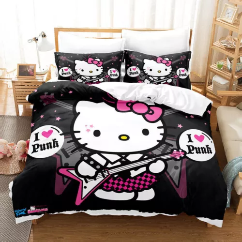 Hello@Kitty Set Biancheria da Letto Bambini Donna Ragazze Camera #Copripiumino Federa Set UK - Foto 15 di 47