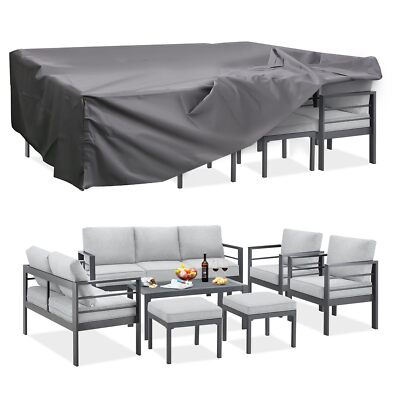 AECOJOY Aluminum Outdoor Furniture Sets Garden Conversation Set Sectional Sofa
