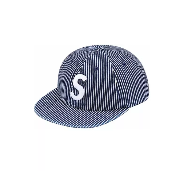 NEUF ANCIEN STOCK Supreme S logo 6 panneaux denim wabash bleu marine blanc 2017 neuf dans son emballage d'origine