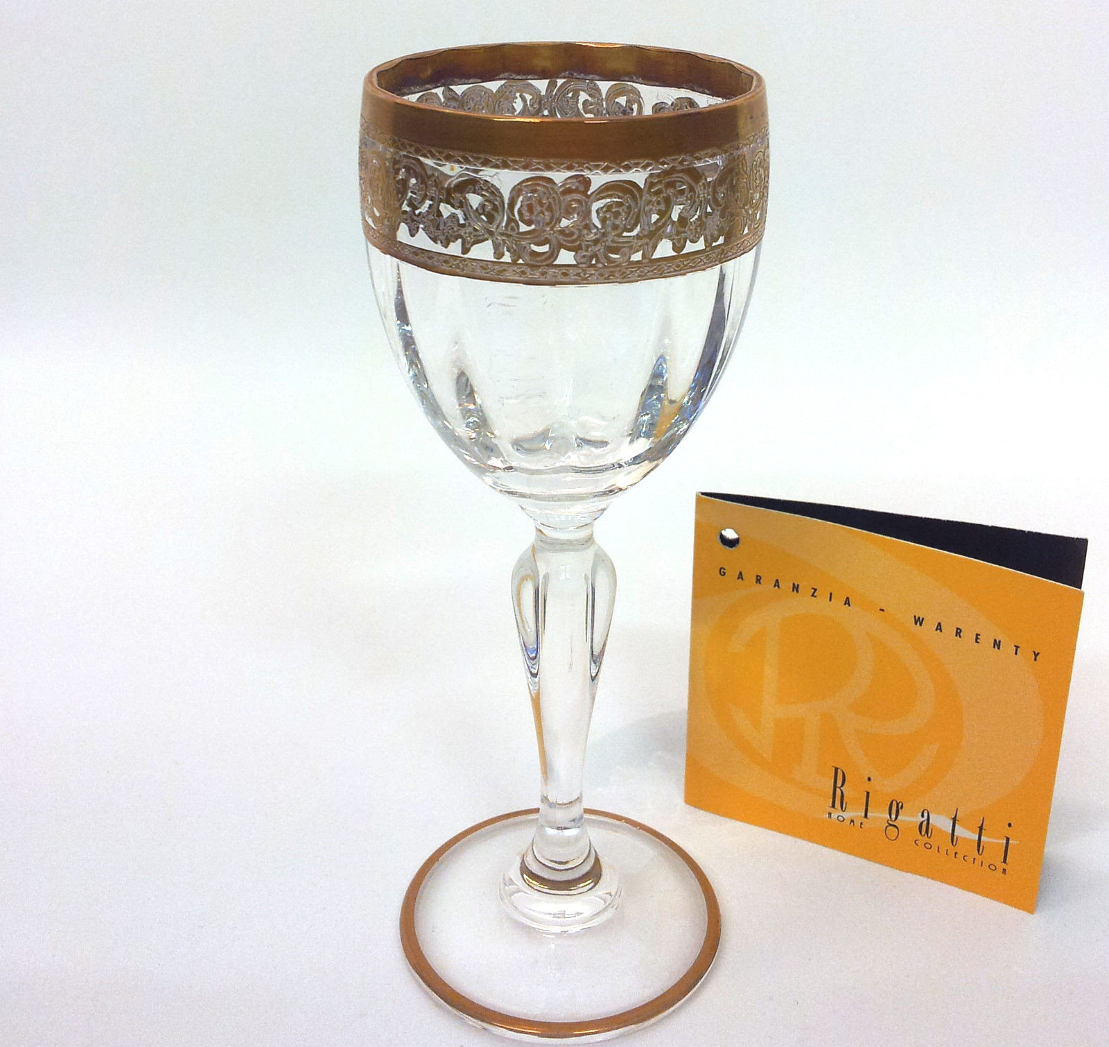 Set 6 Calici Vetro Rigatti Oro: Bicchieri Robusti ed Eleganti
