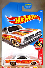2017 Hot Wheels #87 HW Flames 9/10 '68 PLYMOUTH BARRACUDA FORMULA S White w/5 Sp