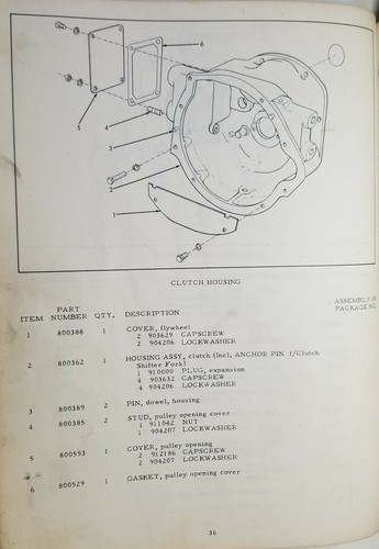 Allis Chalmer G Tractor, fly wheel inspection cover, N62 Continental, # 800388 - Picture 3 of 3