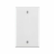 Blank Single Gang 1-Gang Flush Mount Wall Face Plate Outlet Switch Cover - White