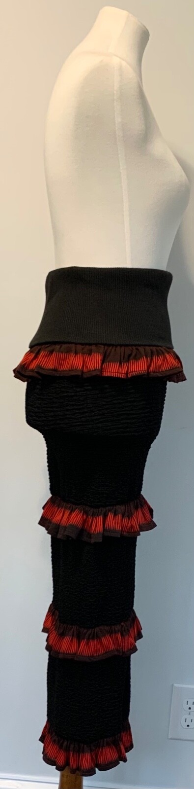 BodyMap 1980’s Body Con Black & Red Ruffle Skirt image 5