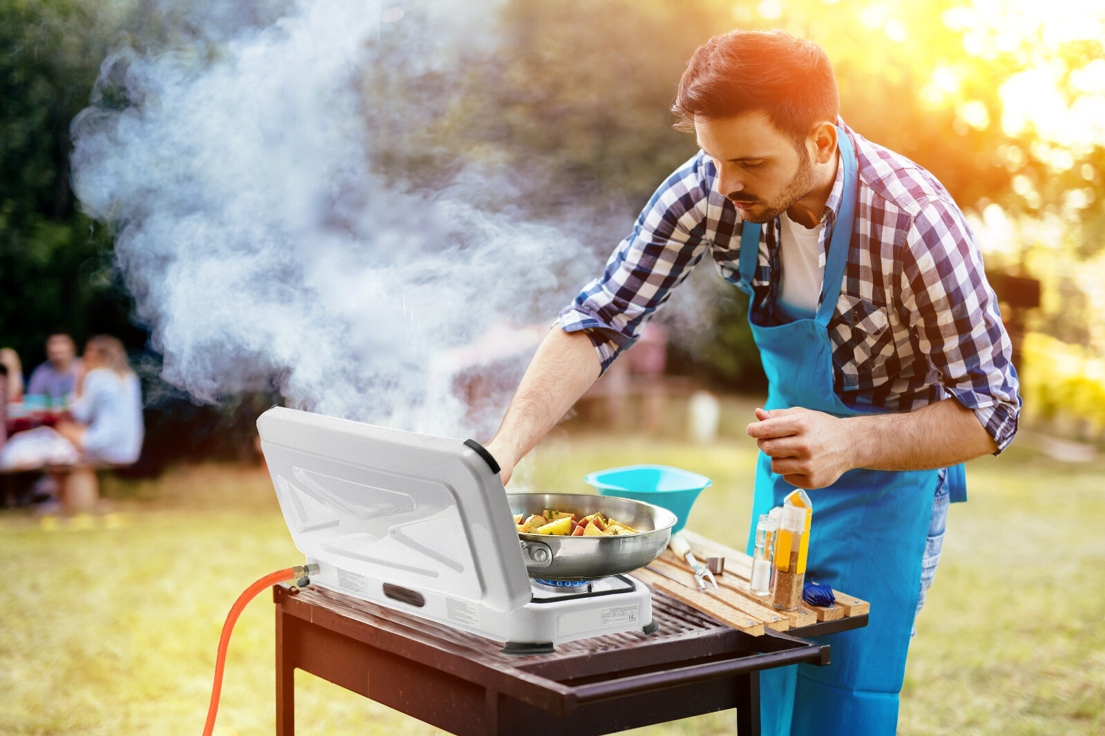 Portable Gas Stove 3 Burner Outdoor Camping Caravan LPG Cooker Cooktop