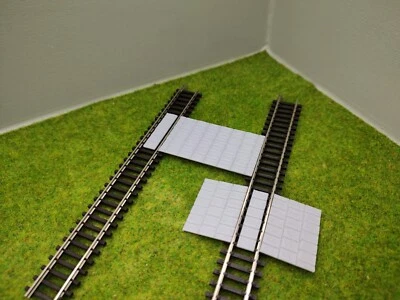 JERKUI 3D DRUCK UND MODELLBAU Zubehör Spur TT - TT Bahnübergang - für ein Doppelgleis - 59,5 x 35mm