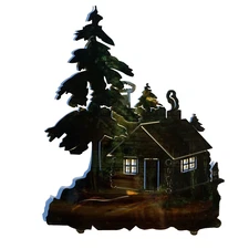 Metal Forest Wall Art Cabin Woods Colorful Rustic Powder Coated Lodge Decor