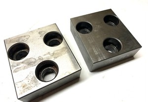 MACHINIST 3" Vise Jaws - 3-Bolt - (Kurt) - 3 1/8" x 3 1/2" x 1 1/8" - NICE 