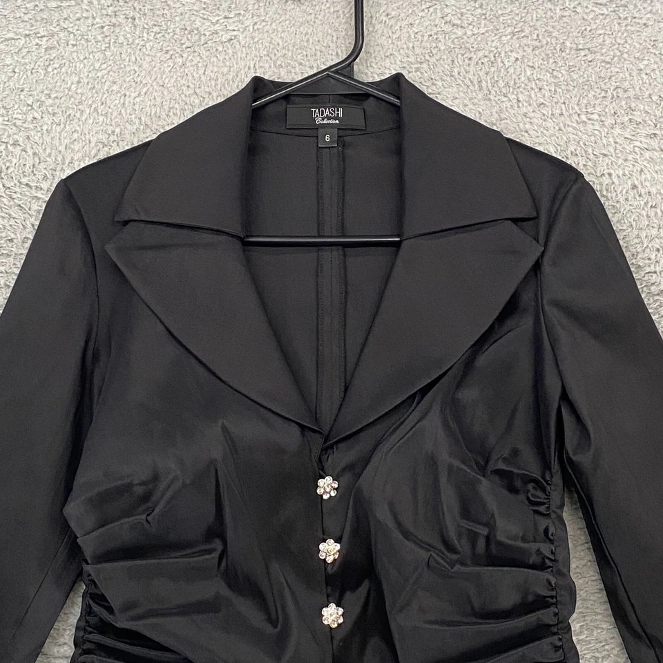 Chaqueta Blazer Colección Tadashi Mujer 6 Noche Acanalada Negro Estrás Foto 2 de 4