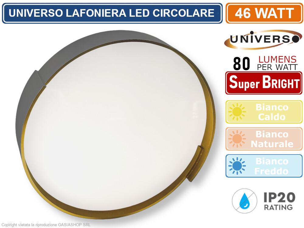 Plafoniera Circolare LED 46W Universo - Design Moderno e Luce 3-in-1