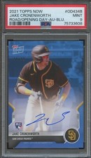 PSA 9 2021 TOPPS NOW ROAD TO OPENING DAY AUTO BLUE JAKE CRONENWORTH RC/49 POP 1