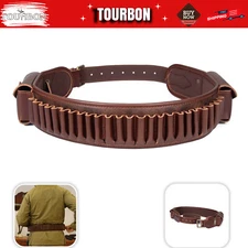 TOURBON PU Leather 410GA Ammo Belt Shotgun 45-70 Rifle Shell Carrying Side Pouch