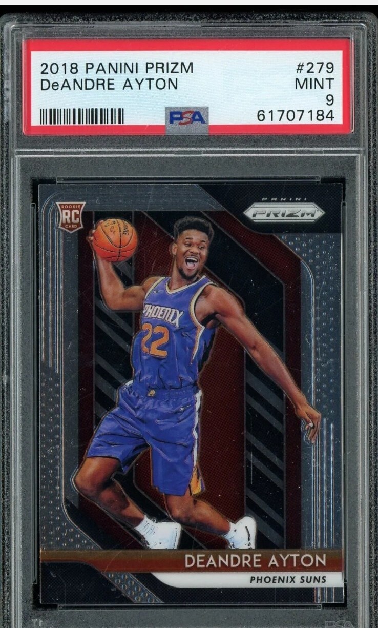 2018-19 Panini Prizm #279 DEANDRE AYTON Phoenix Suns RC Rookie PSA 9 MINT U of A