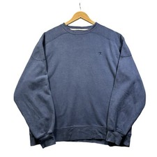 Champion Jumper Crew Neck Midnight Blue Embroidered Pullover Men's Large