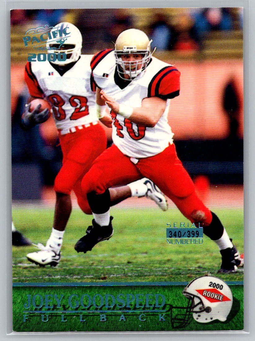 2000 Pacific Rookie Numbered /399 #418 Joey Goodspeed Notre Dame