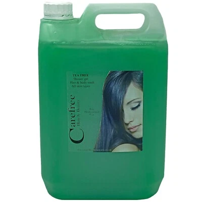 CAREFREE Shower gel tea tree hair & body wash with FREE dispenser made in UK by supplier.