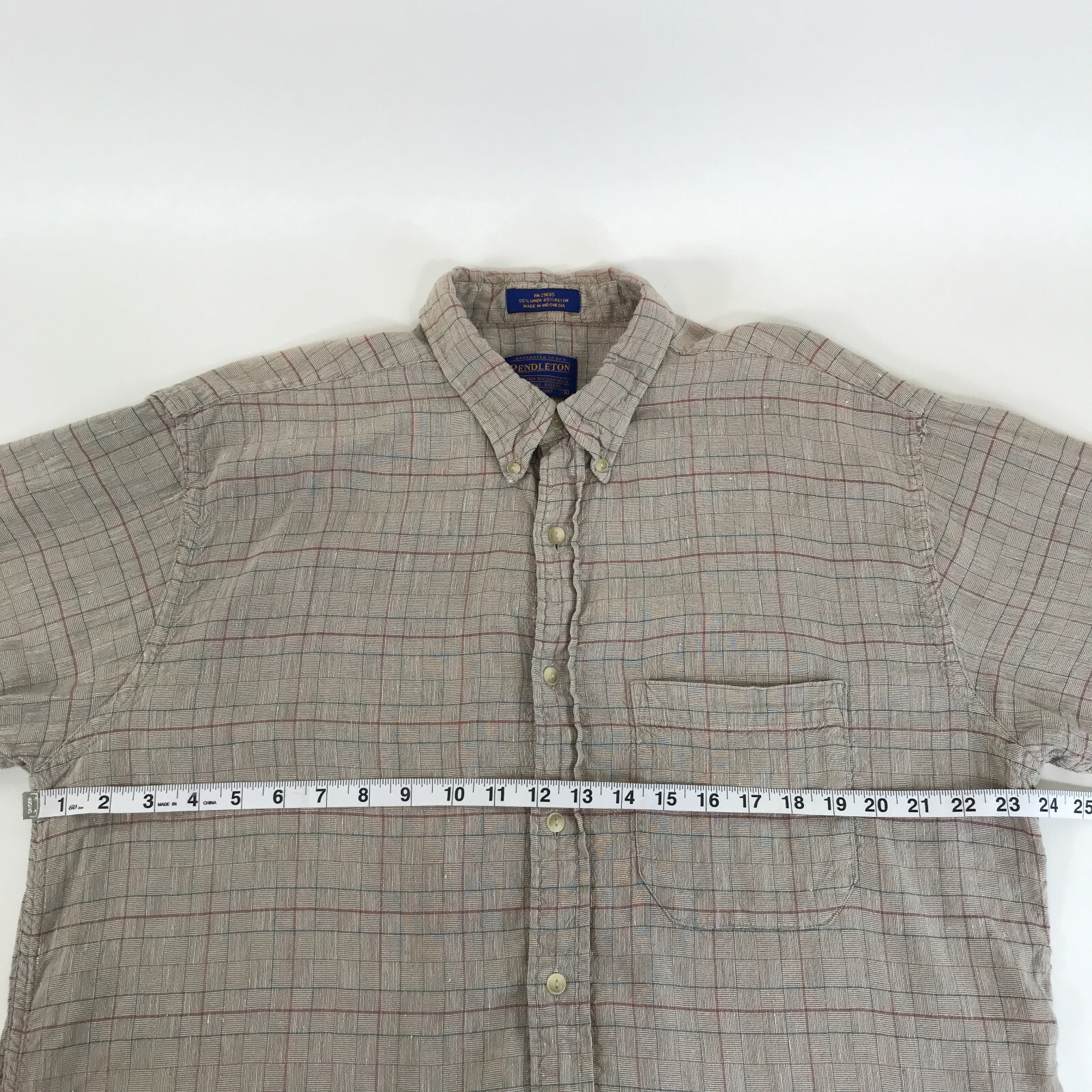 Pendleton Linen Blend Button Down Shirt Men's Lar… - image 8
