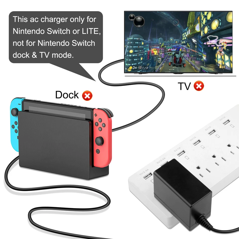Charger for Nintendo Switch / Switch Lite / Switch OLED Home USB-C Power Supply - Image 4 of 4