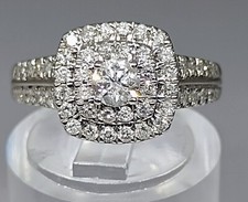 18ct white gold hallmarked 0.73 carat Diamond halo ring size j