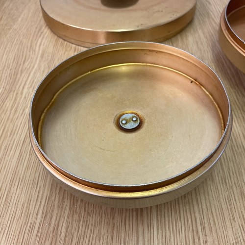 3 x Vintage Tower Brand Gold Copper Coloured Saucepan Lids Only 20m 15m 23cm - Picture 5 of 8
