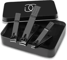 Nail Clippers for Men Women, 3 PCS Nail Clipper Set, Premium Toenail Clippers, F