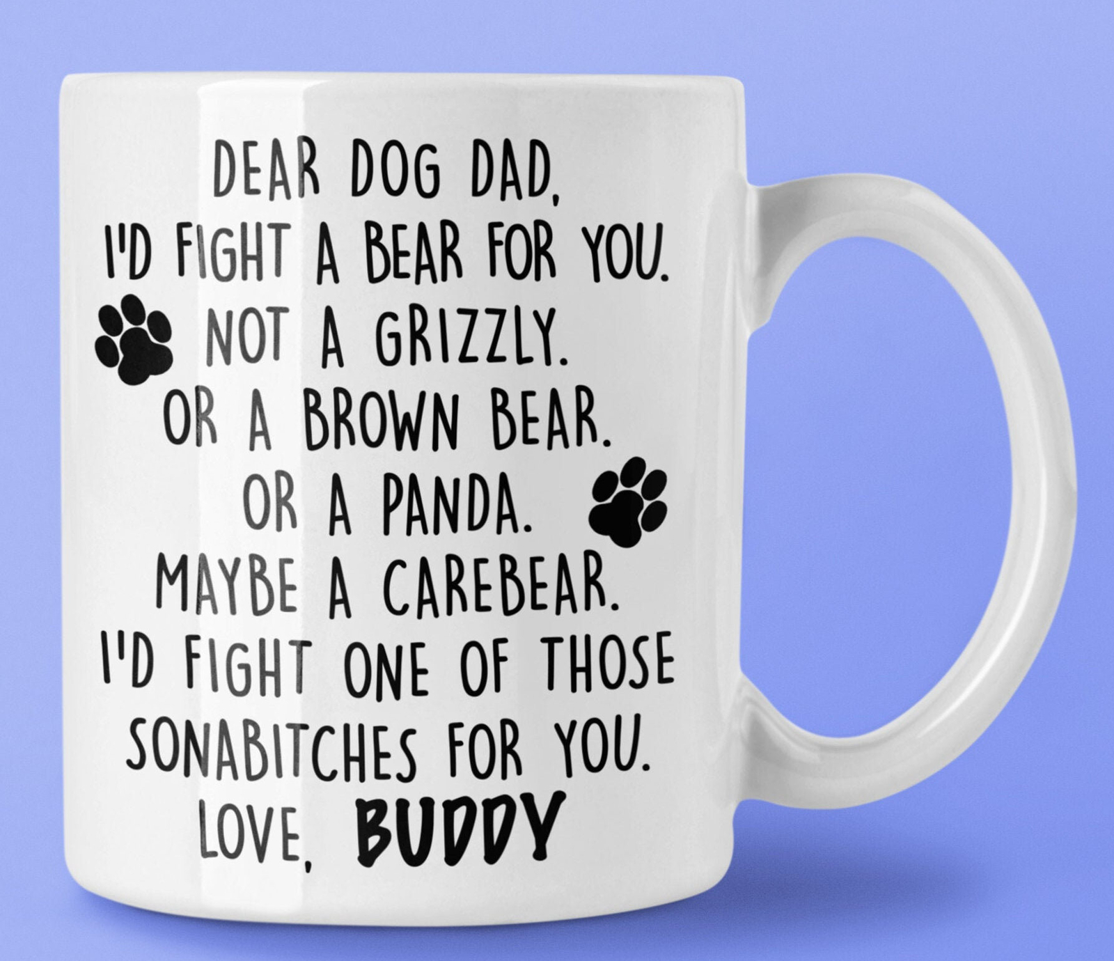 Custom Dog Dad Mug Coffee Cup Personalized Name Gift Idea Father's Day Owner