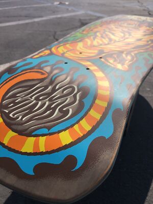 New Santa Cruz SALBA Tiger Skateboard Deck Reissue Steve Alba-Blue