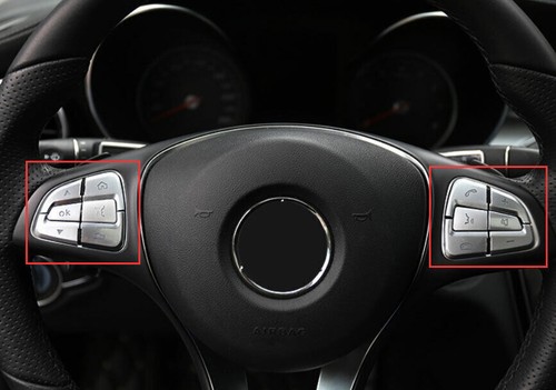ABS Silver Steering Wheel Button Frame Trim For Benz C-Class W205 2015 2016-2018 - Bild 8 von 9