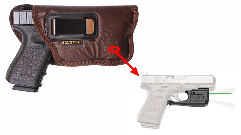 Brown Laser/Light IWB Houston Soft Eco Leather Gun Holster - Choose Size - Image 3 of 4