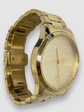 $1370 GUCCI Unisex Gold G-Timeless Swiss Quartz Bracelet Watch 38MM YA126461