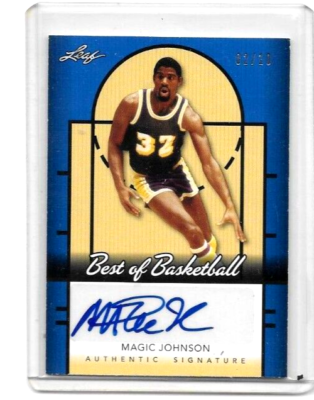 MAGIC JOHNSON 2013 LEAF BEST OF BASKETBALL BLUE CERTIFIED