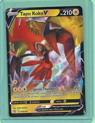 TAPU KOKO VMAX FULL ART 051/163- BATTLE STYLES POKEMON CARD- MINT- PACK  FRESH