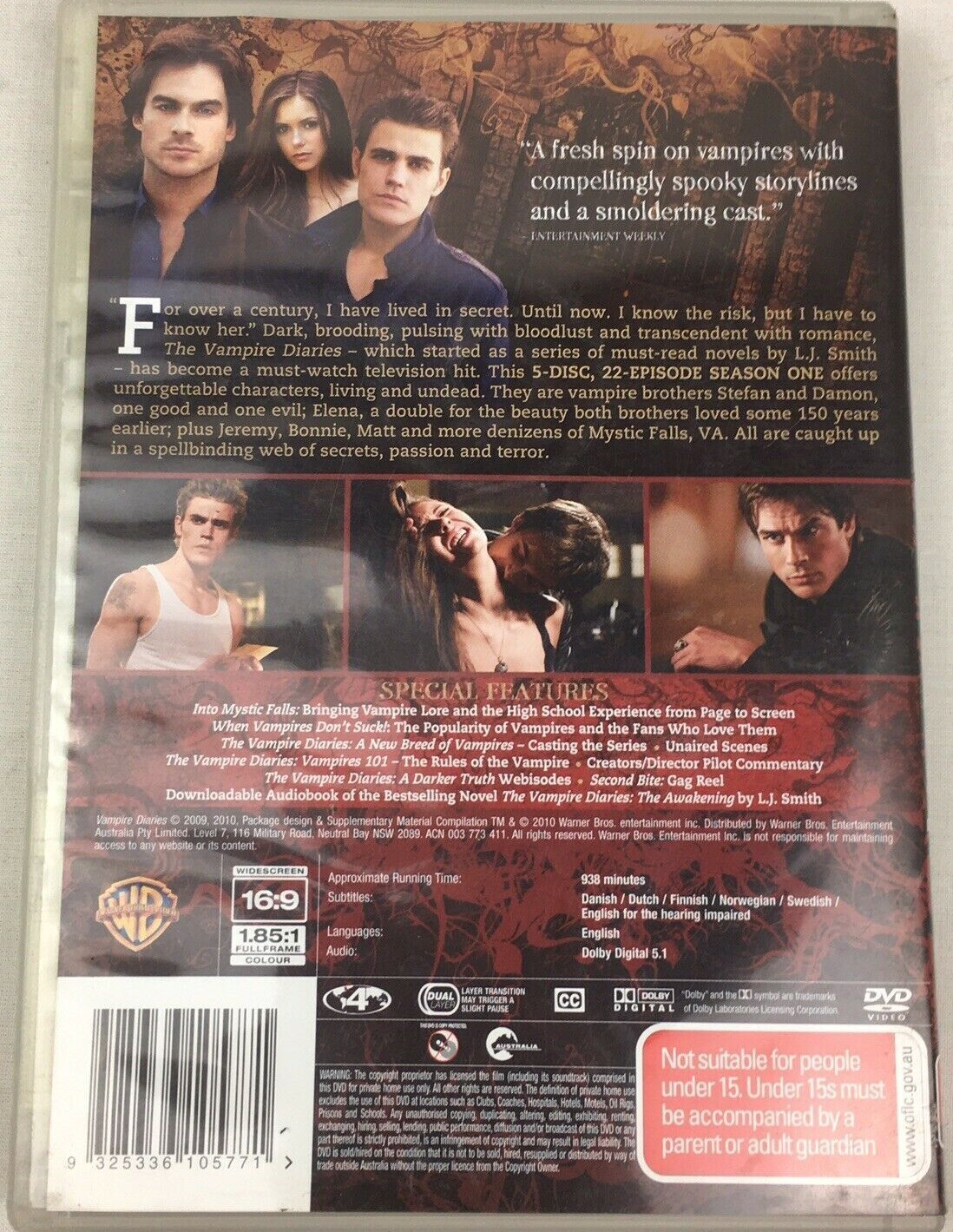 The Vampire Diaries Love Sucks Season 1 ( 5 Disc 2009 DVD Set ) PAL