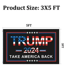 Trump 2024 Flag Double Sided 3X5 FT President Trump Flag America Campaign Banner