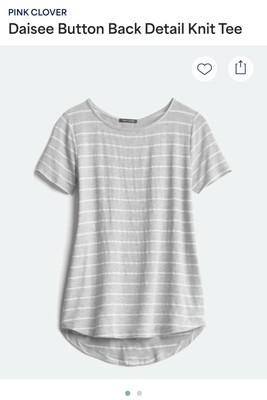 PINK CLOVER Daisee Button Back Detail Knit Tee - Stitch Fix Light Gray Small