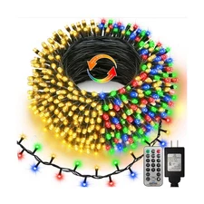 echosari Connectable Christmas String Lights, 400 LED Dual Color Changing Str...