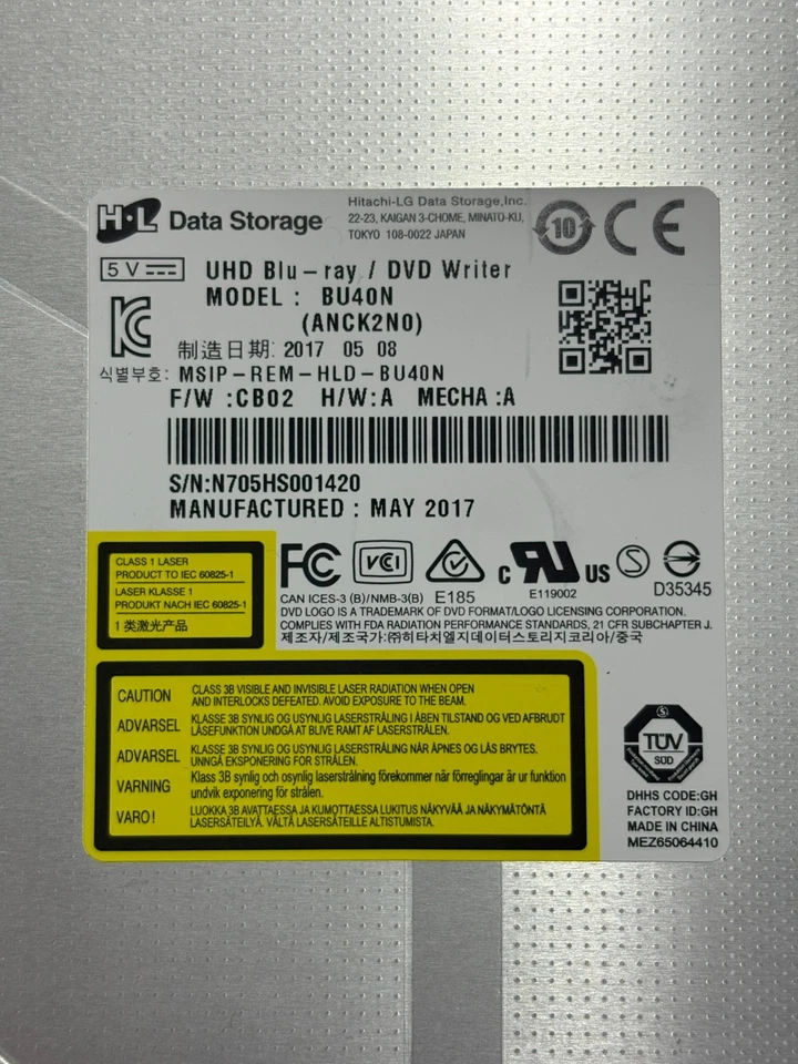 Hitachi-LG HLDS BU40N 9.5mm Ultra Slim Blu-ray DVD BDXL SATA Drive - Image 4 of 4