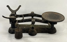 Antique Black Cast Iron Scale Kitchen Mercantile Store Collectible W/ Weight