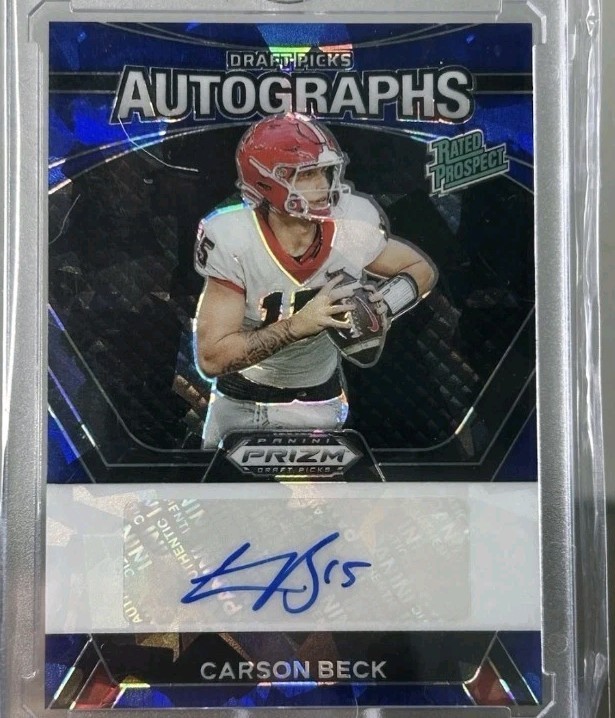 2024 Panini Prizm Draft Picks CARSON BECK Blue Ice AUTO /75 Georgia Bulldogs